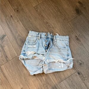 Zara Distressed Denim Women Shorts